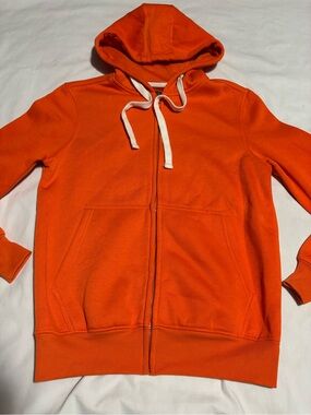 Essentials ~ Men's Extra-Small Orange Full Zip Jacket Hoodie Fleece Lined
